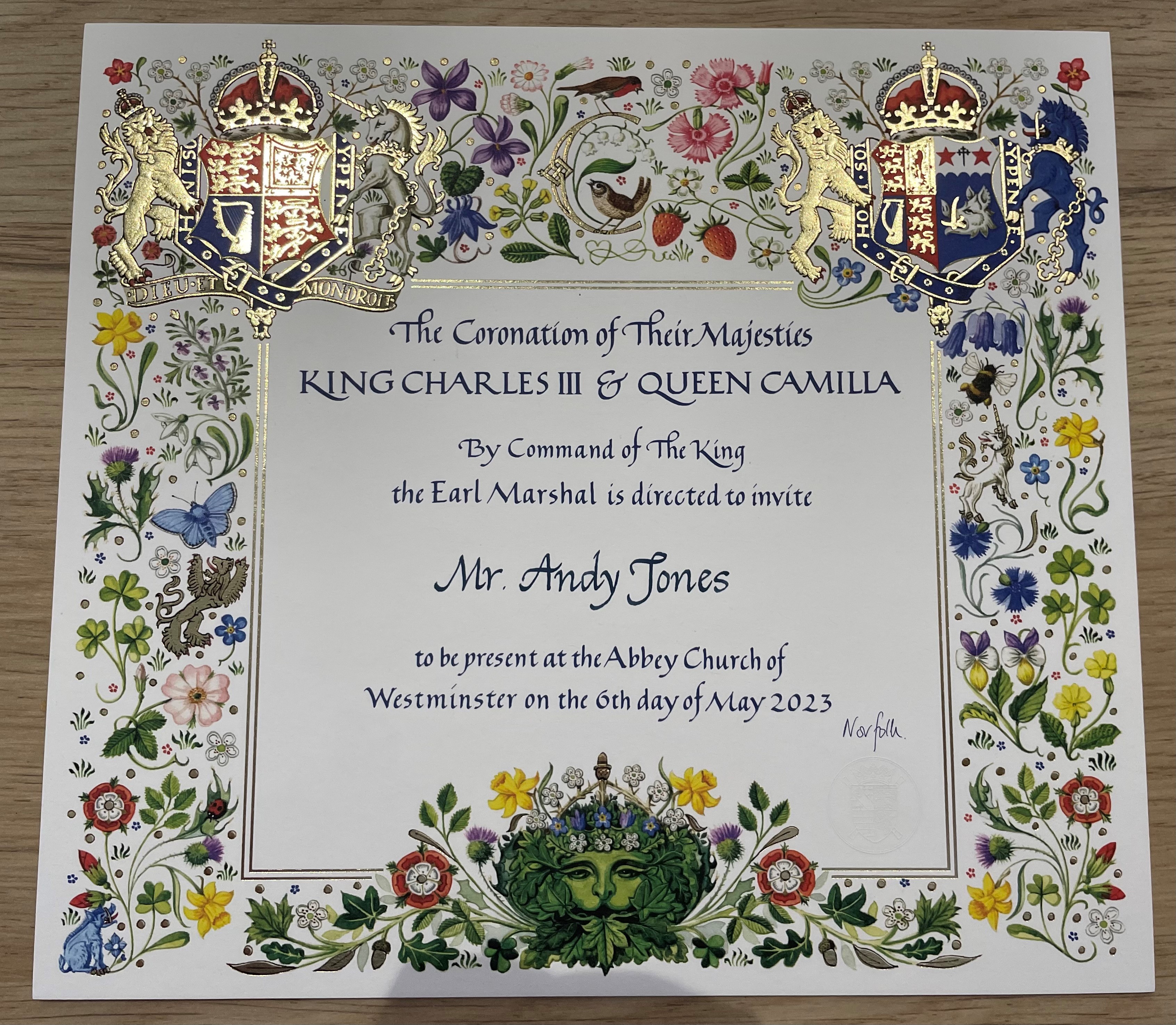 invitation to coronation